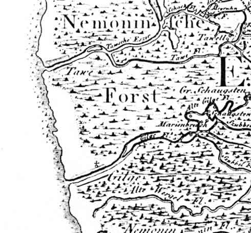 Teilauschnitt der Schroetterkarte von 1802