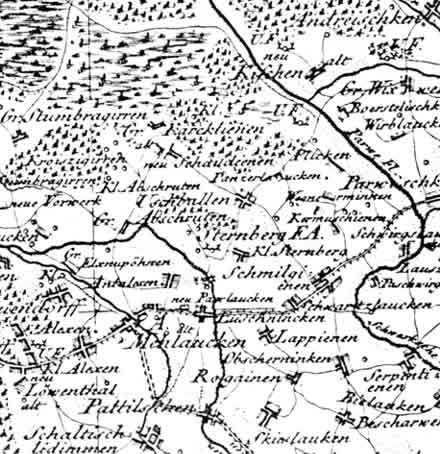 Teilauschnitt der Schroetterkarte von 1802