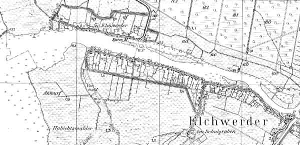 Karte von Elchwerder, vor 1938 Nemonien