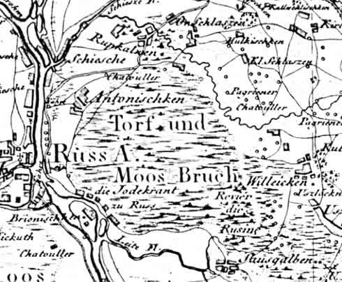 Teilauschnitt der Schroetterkarte von 1802