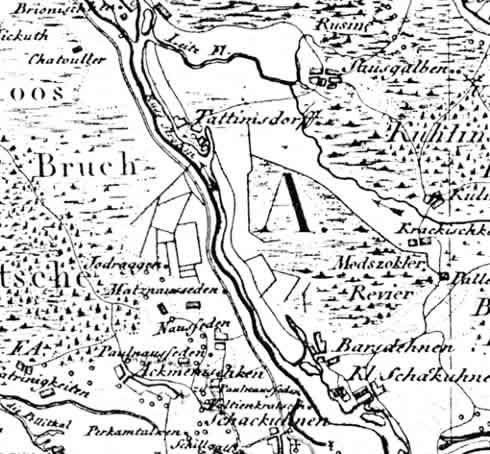 Teilauschnitt der Schroetterkarte von 1802