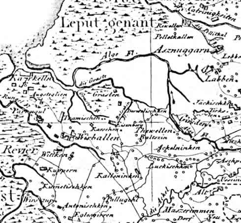 Teilauschnitt der Schroetterkarte von 1802