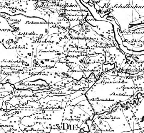 Teilauschnitt der Schroetterkarte von 1802