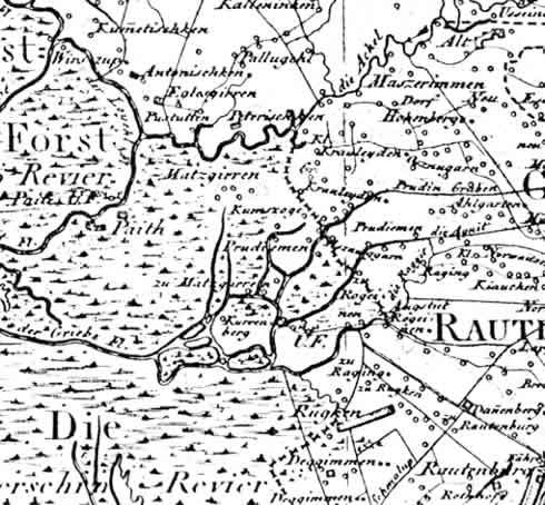 Teilauschnitt der Schroetterkarte von 1802