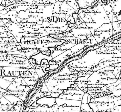 Teilauschnitt der Schroetterkarte von 1802