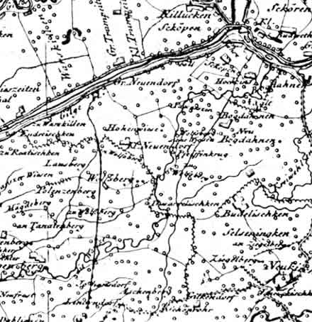 Teilauschnitt der Schroetterkarte von 1802