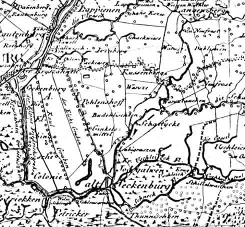 Teilauschnitt der Schroetterkarte von 1802