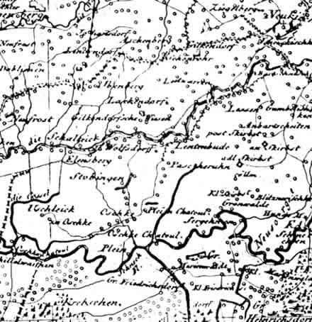 Teilauschnitt der Schroetterkarte von 1802