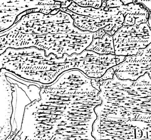Teilauschnitt der Schroetterkarte von 1802