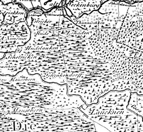 Teilauschnitt der Schroetterkarte von 1802