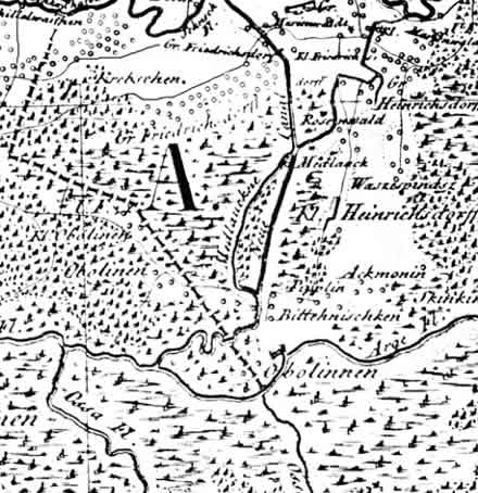Teilauschnitt der Schroetterkarte von 1802