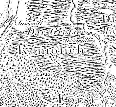 Teilauschnitt der Schroetterkarte von 1802