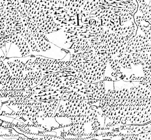Teilauschnitt der Schroetterkarte von 1802