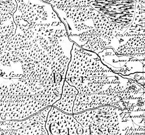 Teilauschnitt der Schroetterkarte von 1802