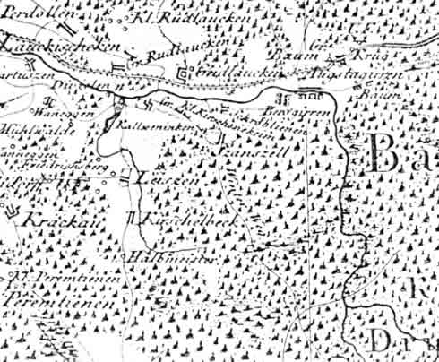 Teilauschnitt der Schroetterkarte von 1802