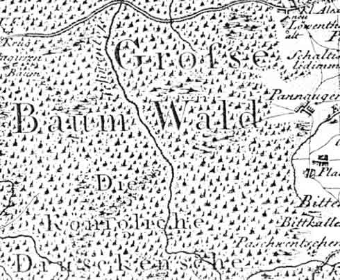 Teilauschnitt der Schroetterkarte von 1802