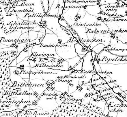 Teilauschnitt der Schroetterkarte von 1802